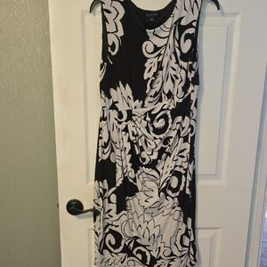 Enfocus Studio Brown and White Sheath Midi Dress